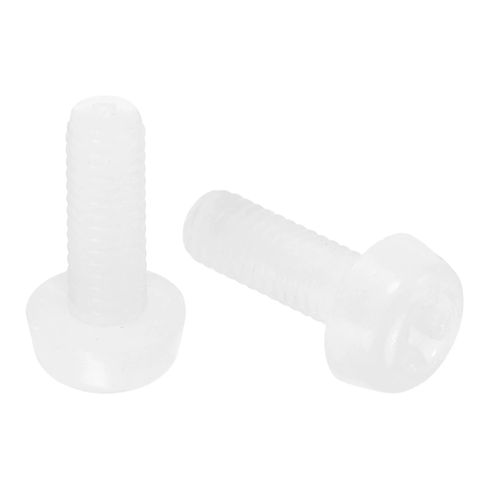 M3x8mm Threaded Nylon Phillips Cross Pan Head Machine Screws Bolts White 20Pcs