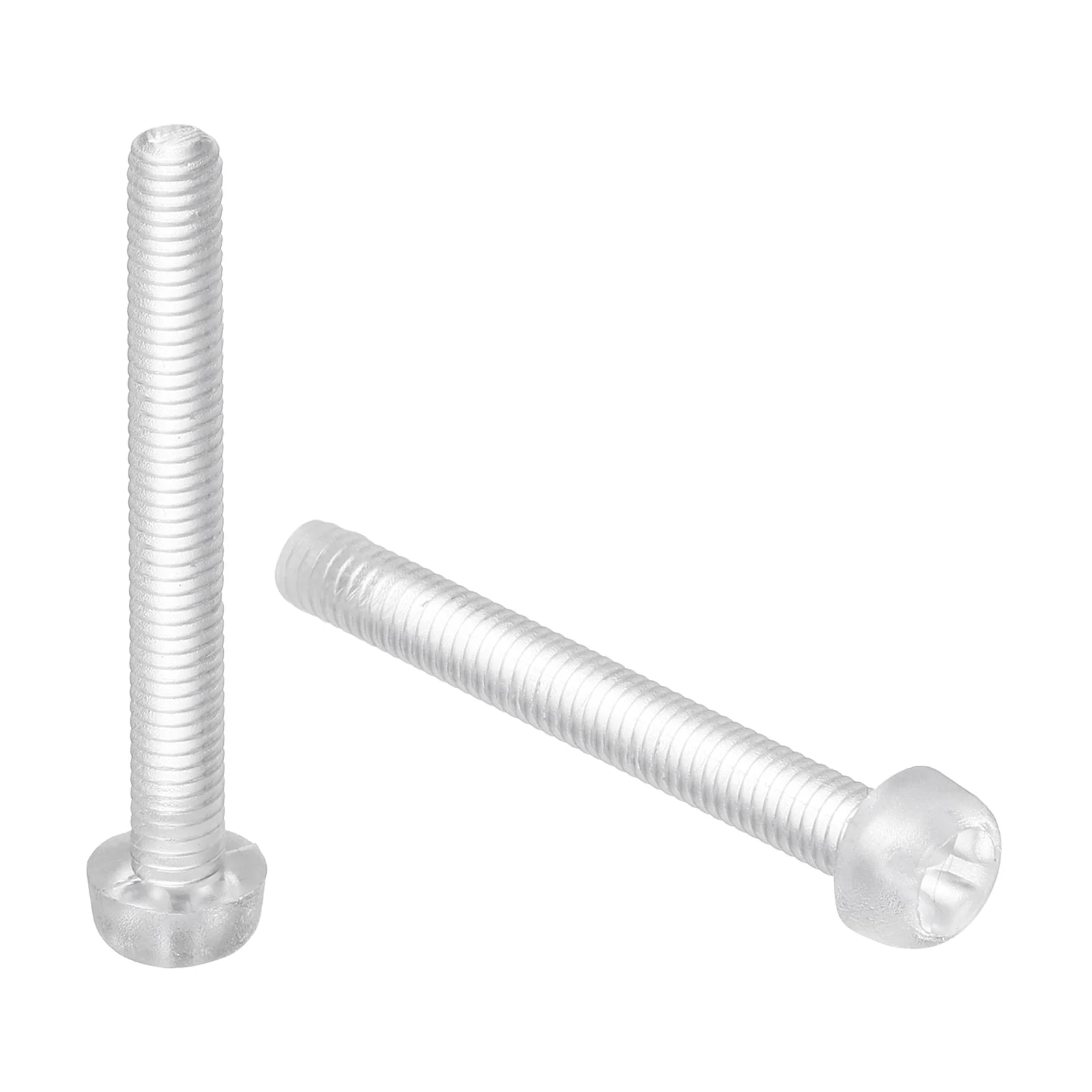 M3x25mm Threaded Nylon Phillips Cross Pan Head Machine Screws Bolts Clear 20Pcs