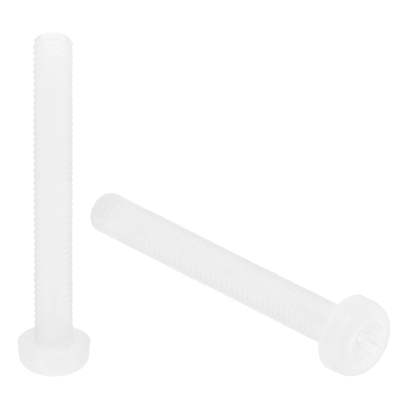 M3x25mm Threaded Nylon Phillips Cross Pan Head Machine Screws Bolts White 100Pcs