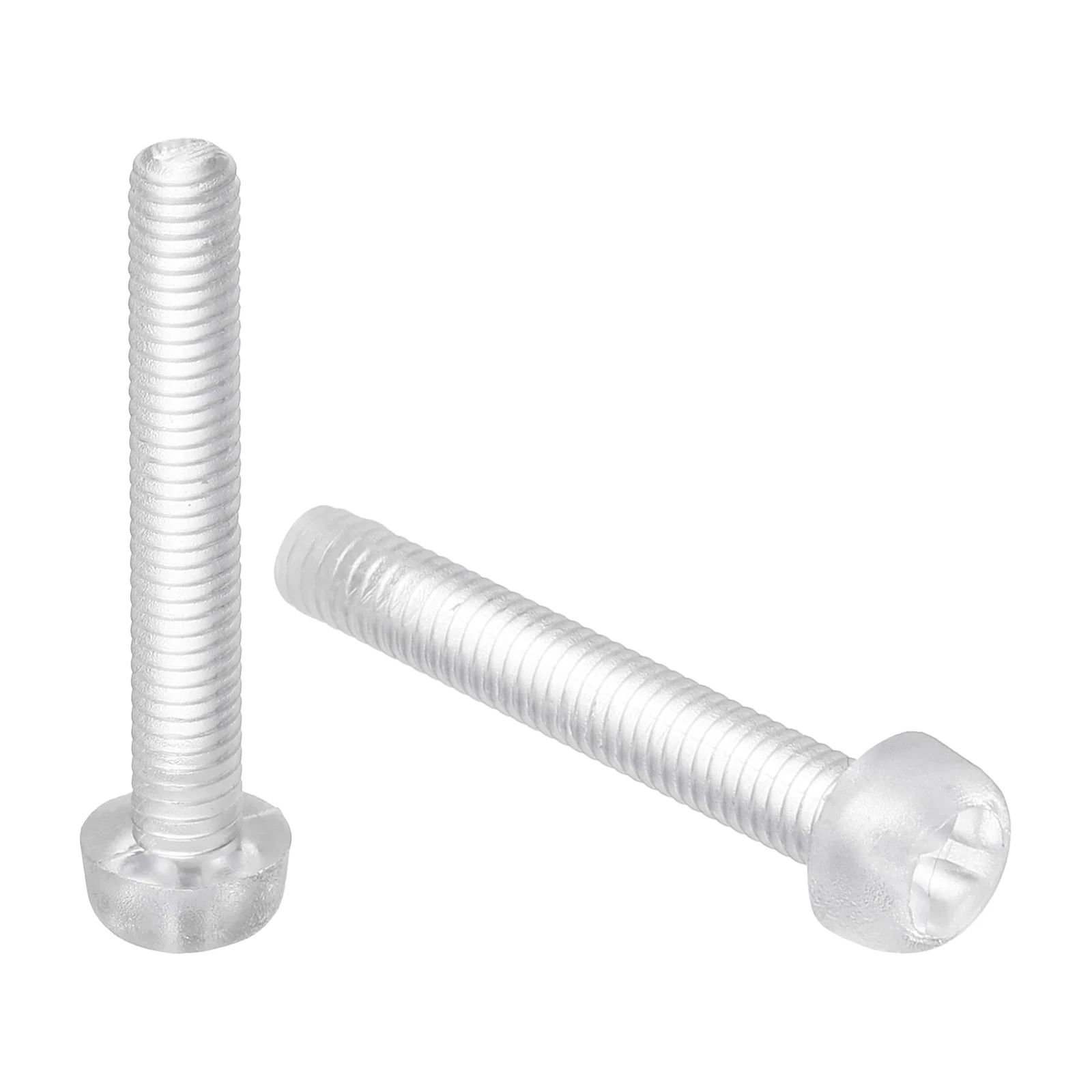 M3x20mm Threaded Nylon Phillips Cross Pan Head Machine Screws Bolts Clear 20Pcs