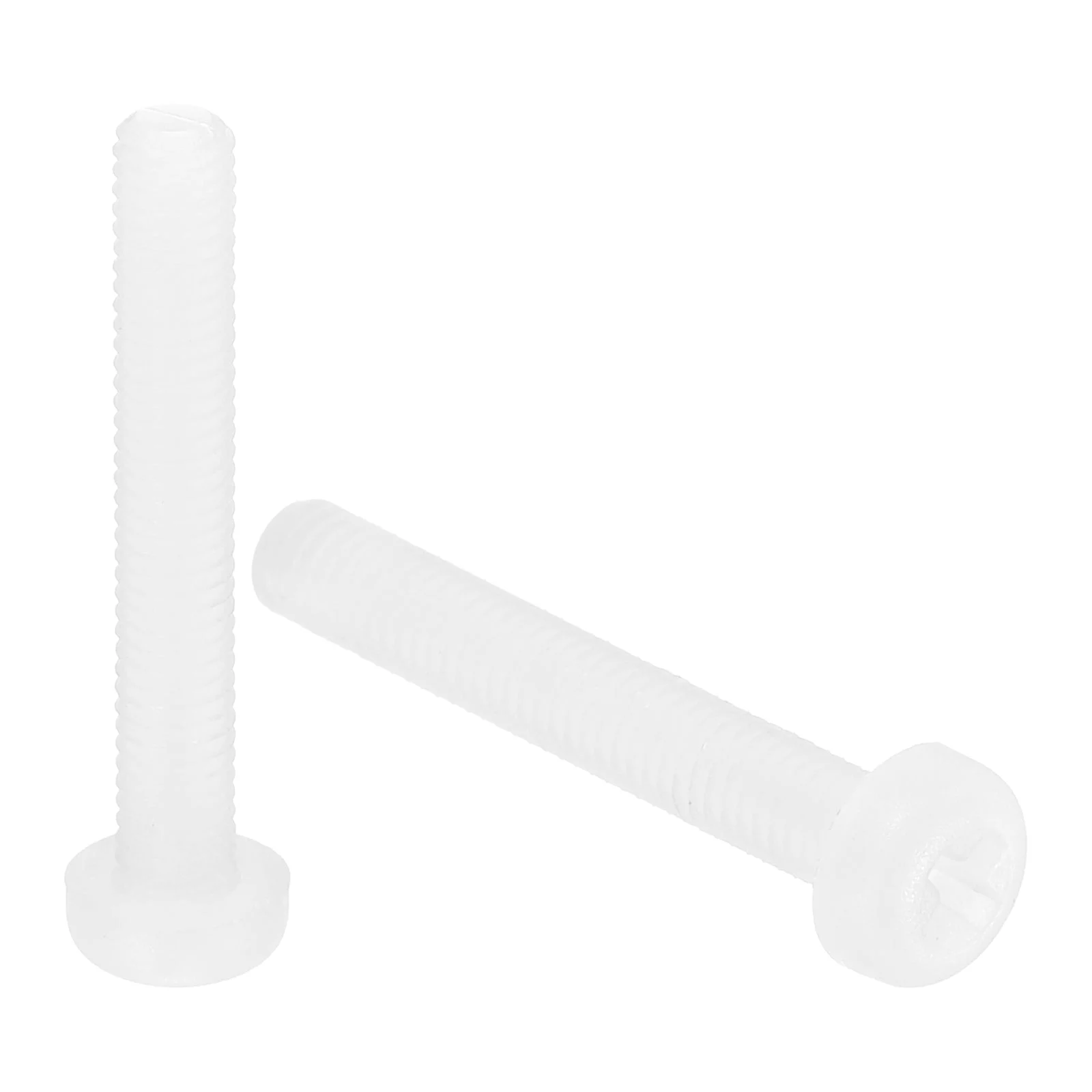 M3x20mm Threaded Nylon Phillips Cross Pan Head Machine Screws Bolts White 100Pcs