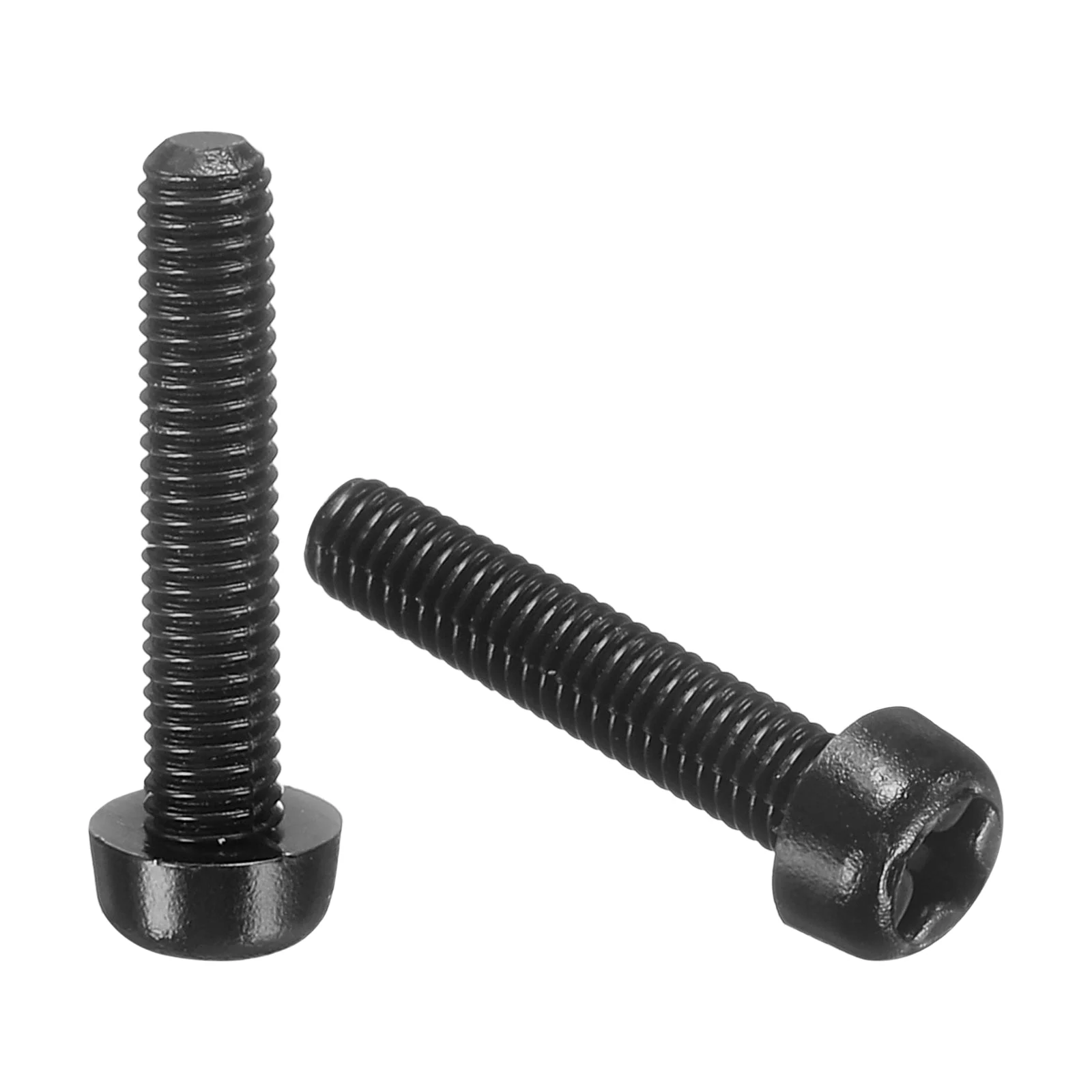 M3x15mm Threaded Nylon Phillips Cross Pan Head Machine Screws Bolts Black 100Pcs