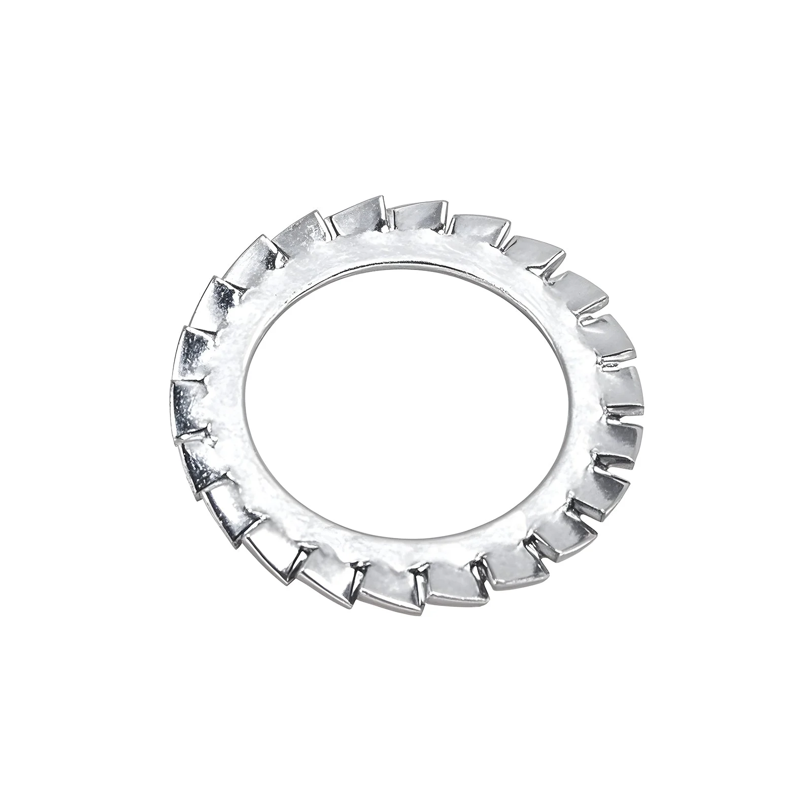 External Tooth Star Locking Washers Stainless Steel Silver Tone