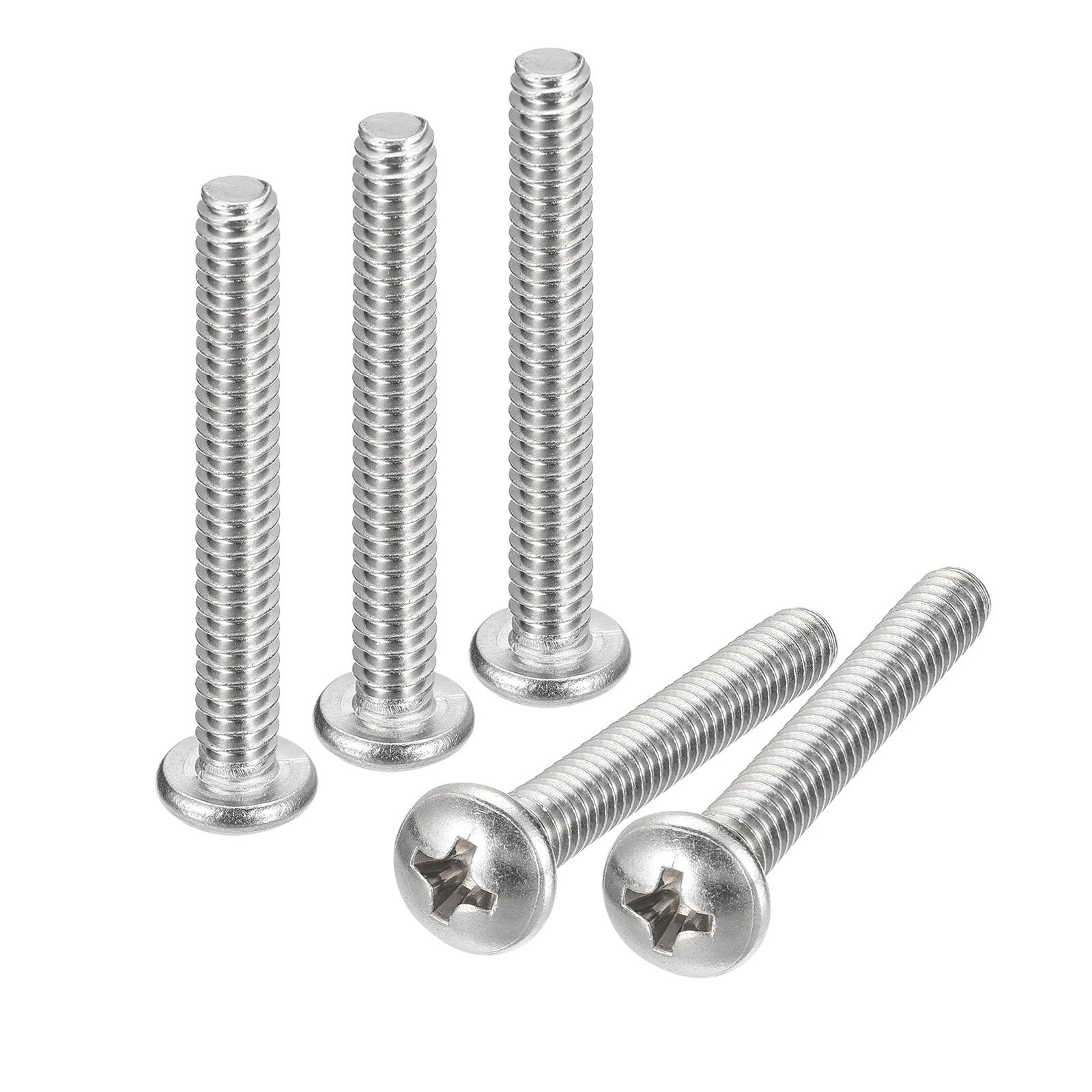 #10-24x1-1/2" Pan Head Machine Screws, 304 Stainless Steel Screw, Pack of 50