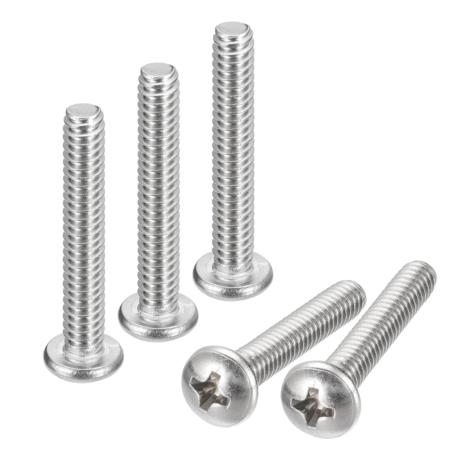 #10-24x1-1/4" Pan Head Machine Screws, 304 Stainless Steel Screw, Pack of 50