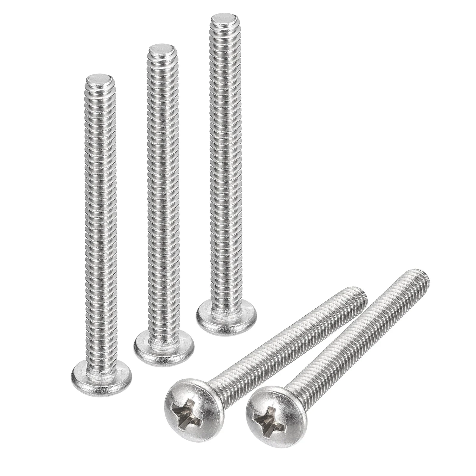 #10-24x2" Pan Head Machine Screws, 304 Stainless Steel Screw, Pack of 50