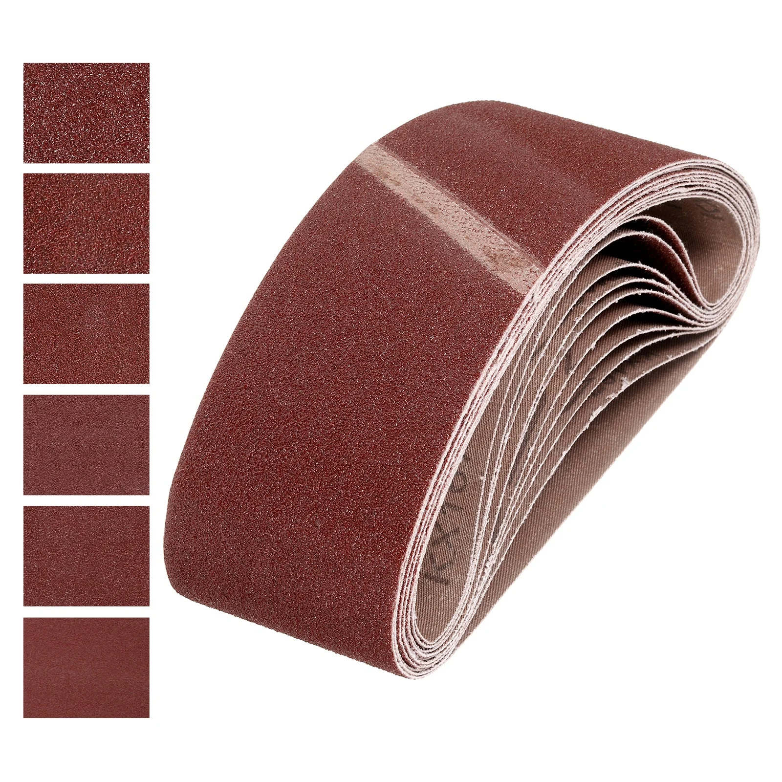 4 x 24 Inch Sanding Belts, 18 Pcs 40/80/120/180/240/320 Grits Aluminum Oxide
