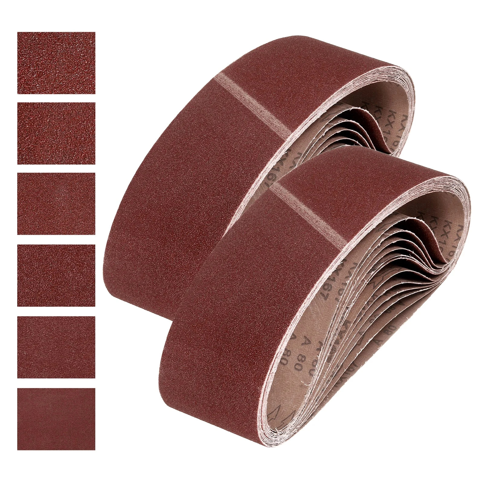 6 x 48 Inch Sanding Belts, 24 Pcs 60/80/120/150/240/400 Grits Aluminum Oxide