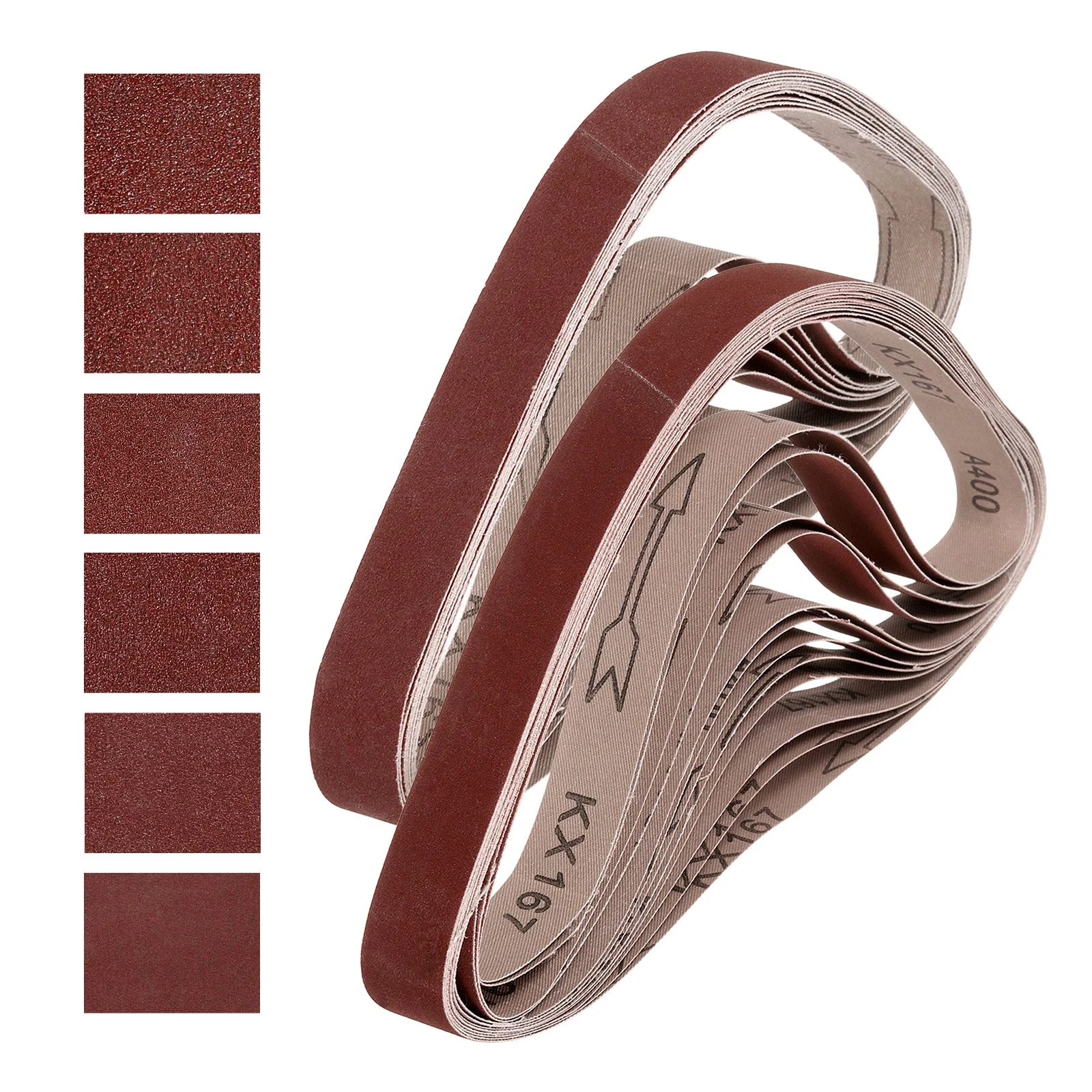 1 x 30 Inch Sanding Belts, 24 Pcs 60/80/120/150/240/400 Grits Aluminum Oxide
