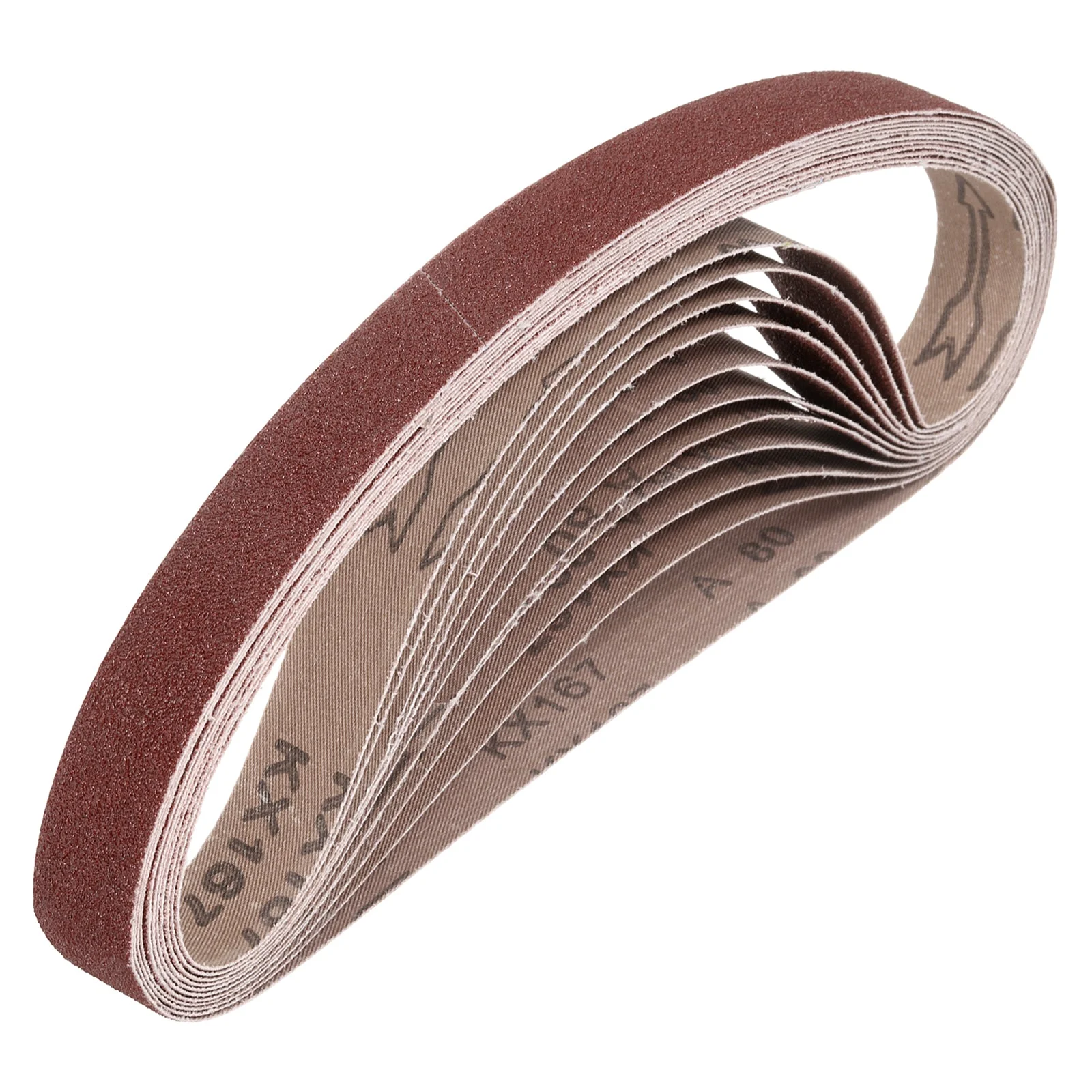 3/4 x 12 Inch Sanding Belts, 10 Pcs 80 Grits Aluminum Oxide for Metal Polish