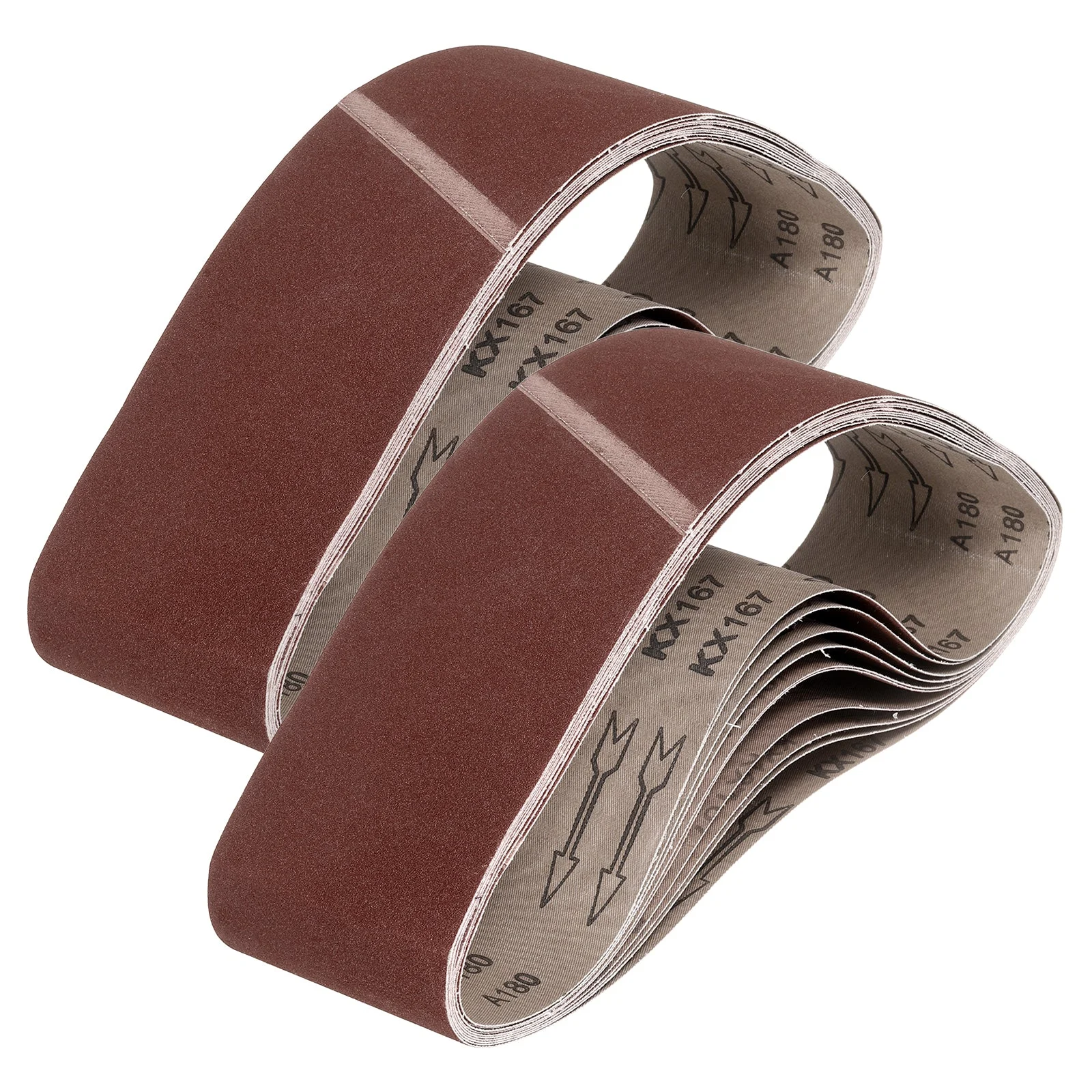 6 x 48 Inch Sanding Belts, 80 Pcs 180 Grits Aluminum Oxide for Metal Polish
