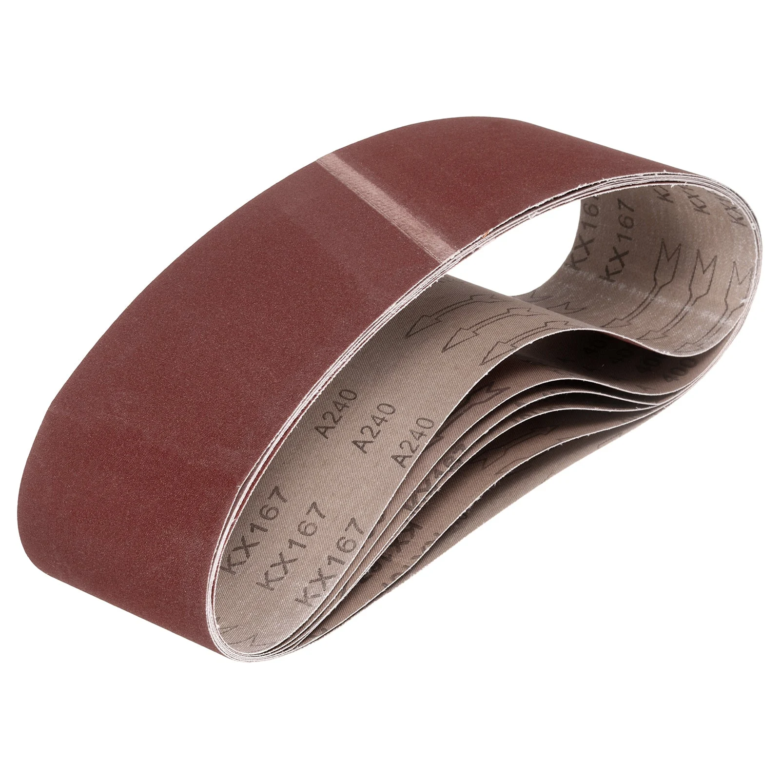 6 x 48 Inch Sanding Belts, 10 Pcs 240 Grits Aluminum Oxide for Metal Polish