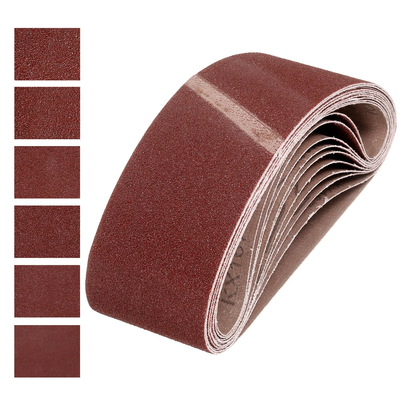3 x 18 Inch Sanding Belts, 18 Pcs 60/80/120/150/240/400 Grits Aluminum Oxide