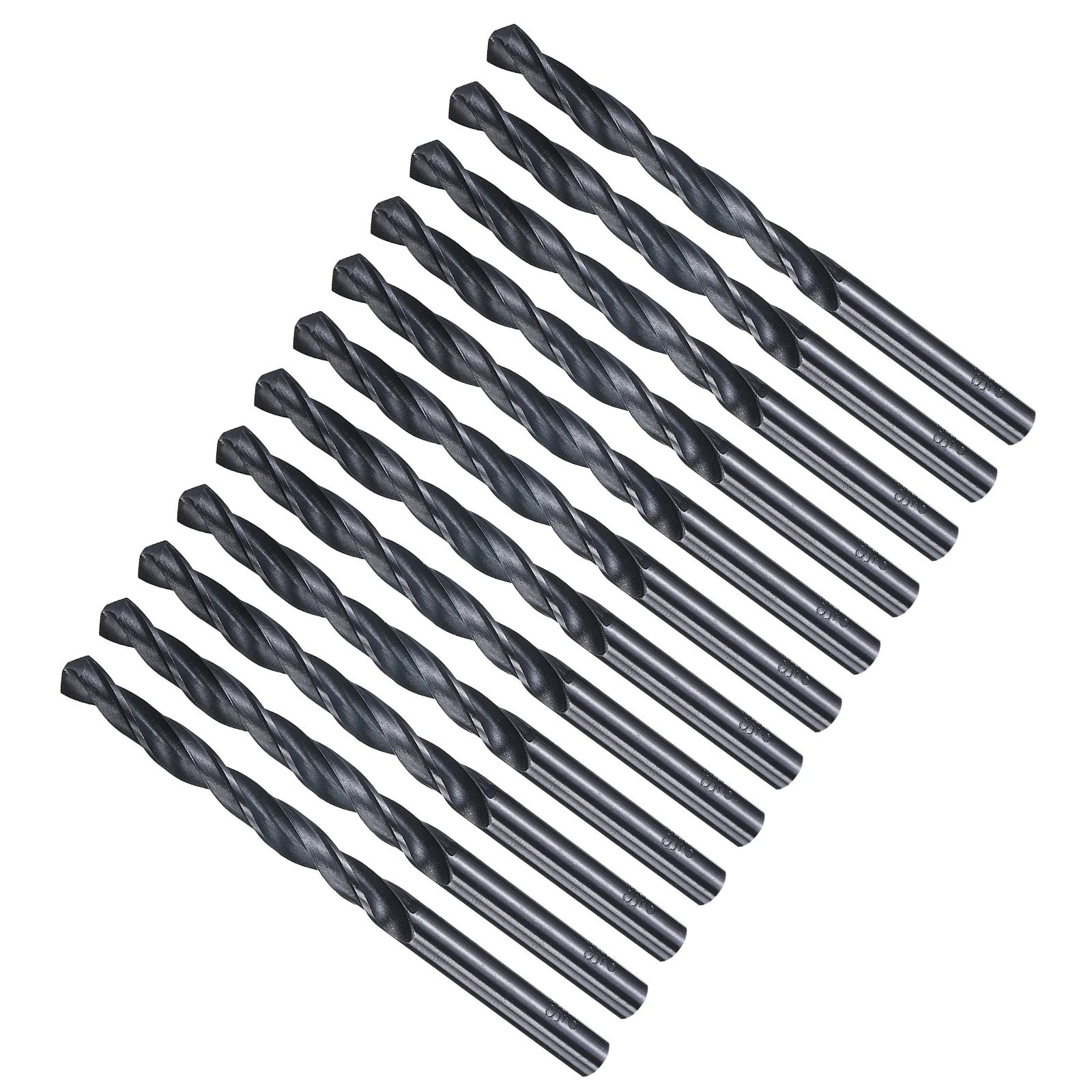 6.3mm Drill Bit Straight Shank 4241 HSS Nitriding Black, 12pcs