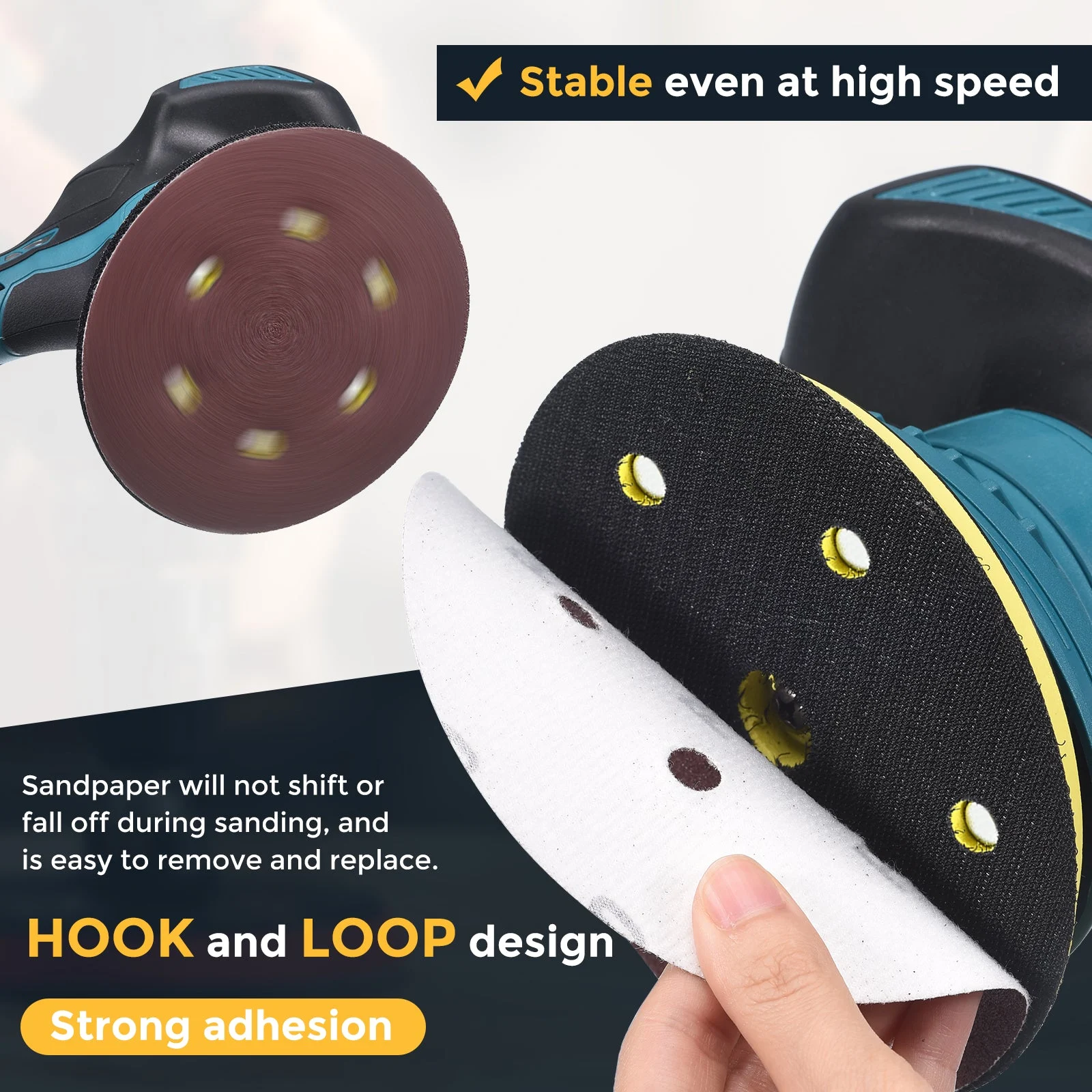 80 Pcs 9 Inch Sanding Disc 8 Hole 40/60/80/100/120/150/180/240Grit Hook and Loop