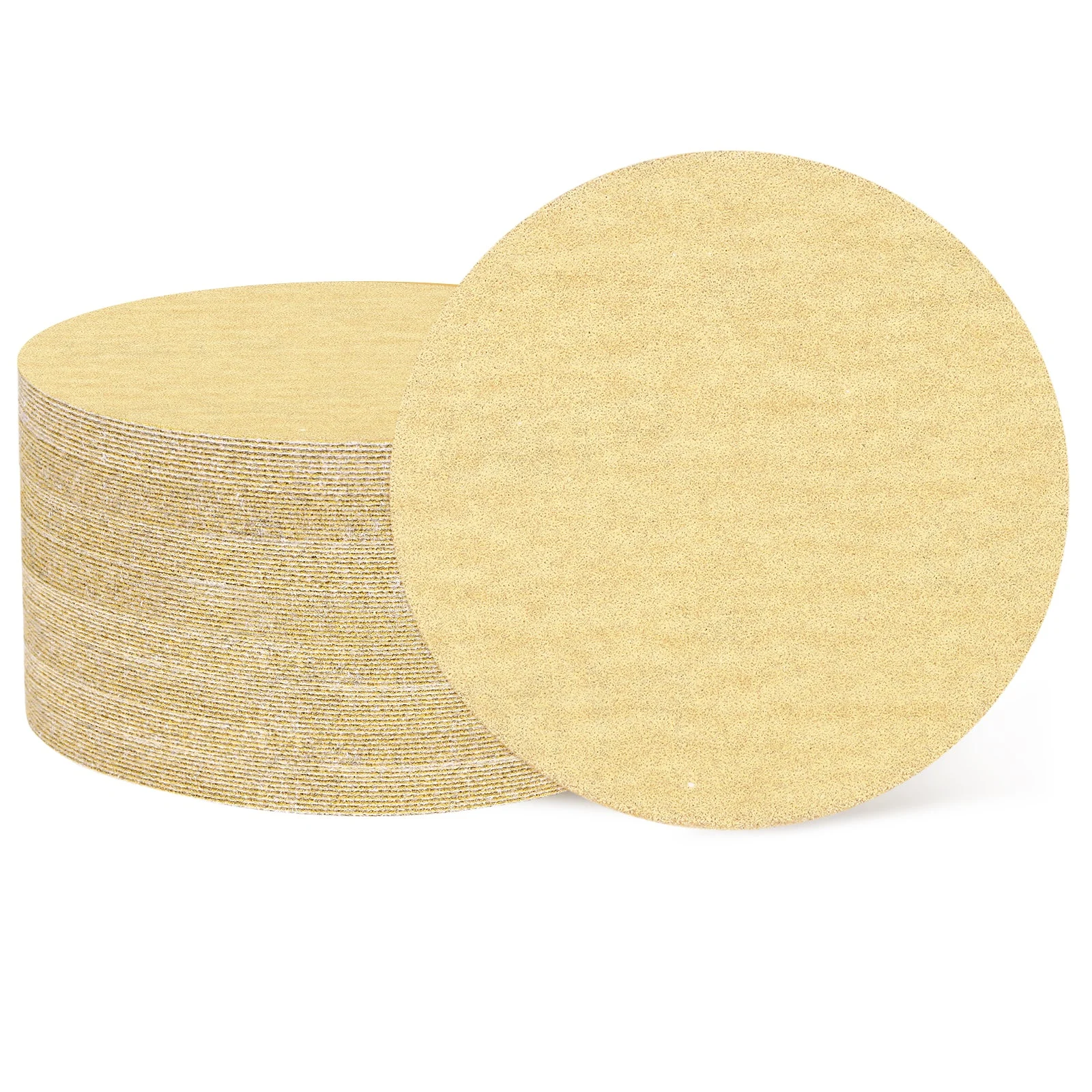 100 Pcs 2 Inch Sanding Disc 180 Grit Hook and Loop Sandpaper, Gold