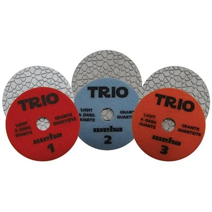 Weha Trio 3 Step Diamond Polishing Pads Wet Dry for Granite Marble & Quartz