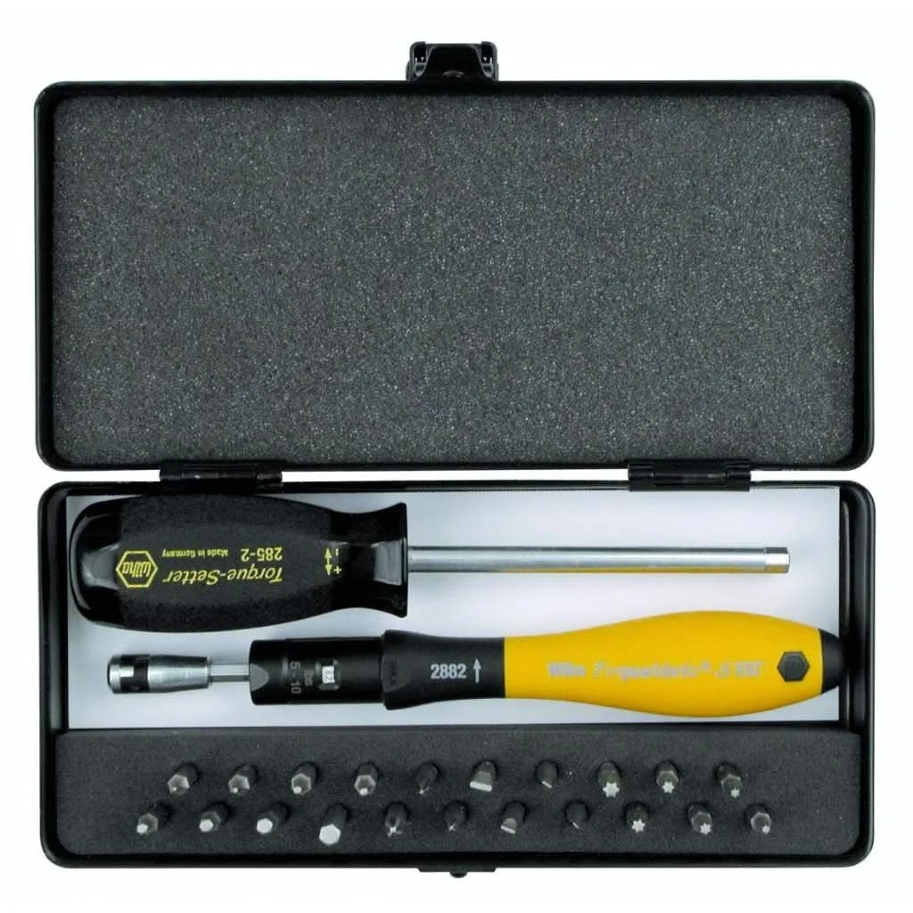 Wiha 28895 ESD Safe TorqueVario-S 0.04 - 0.46Nm 24 Piece with Pentalobe Micro-Bit Set