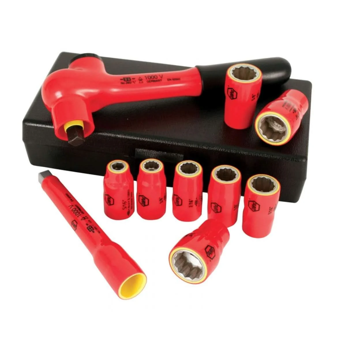 Wiha 31590 Insulated 3/8" Drive Socket 10 Piece Metric Set