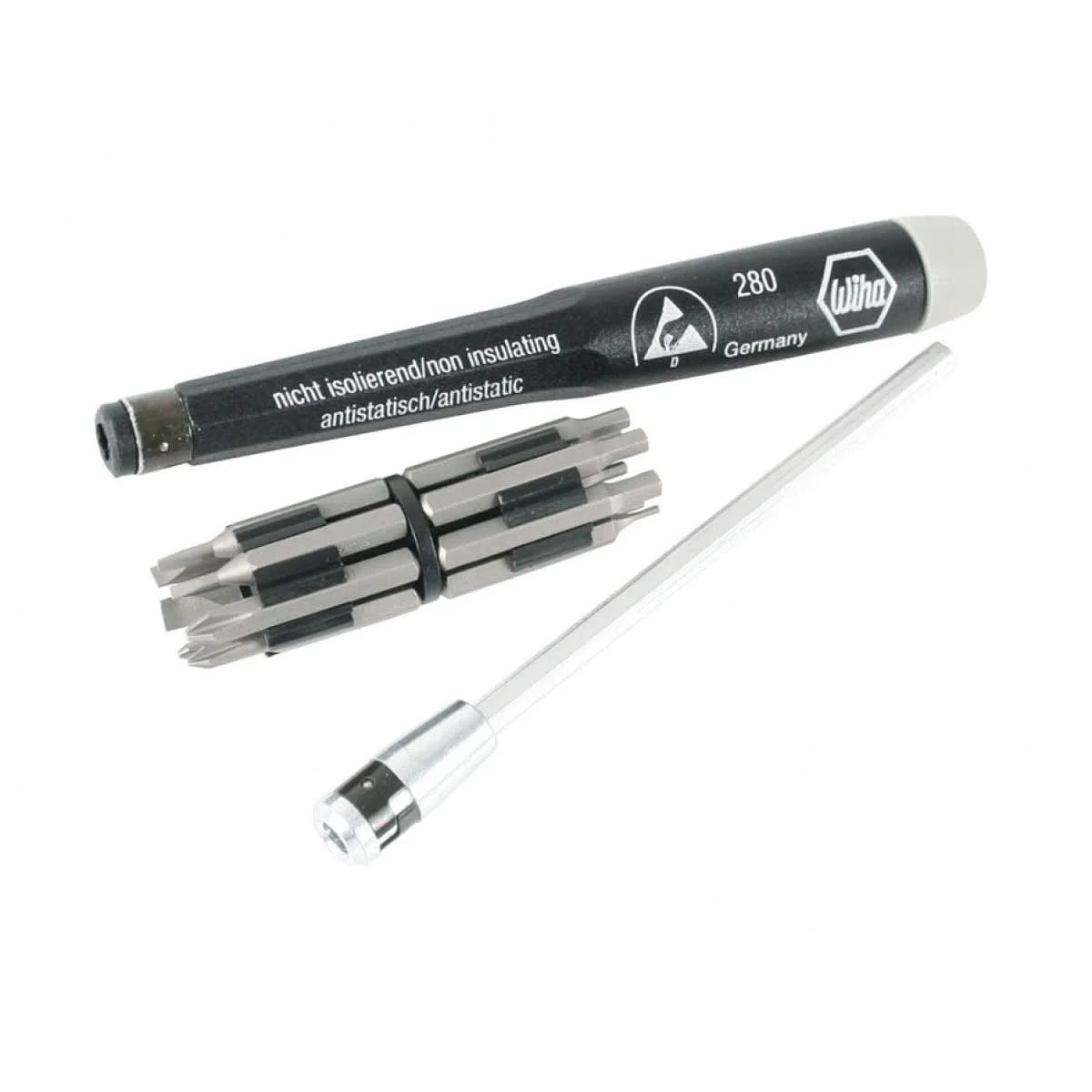 Wiha 75095 System 4 ESD Safe Slotted/Phillips/Hex Metric Micro Bit Set