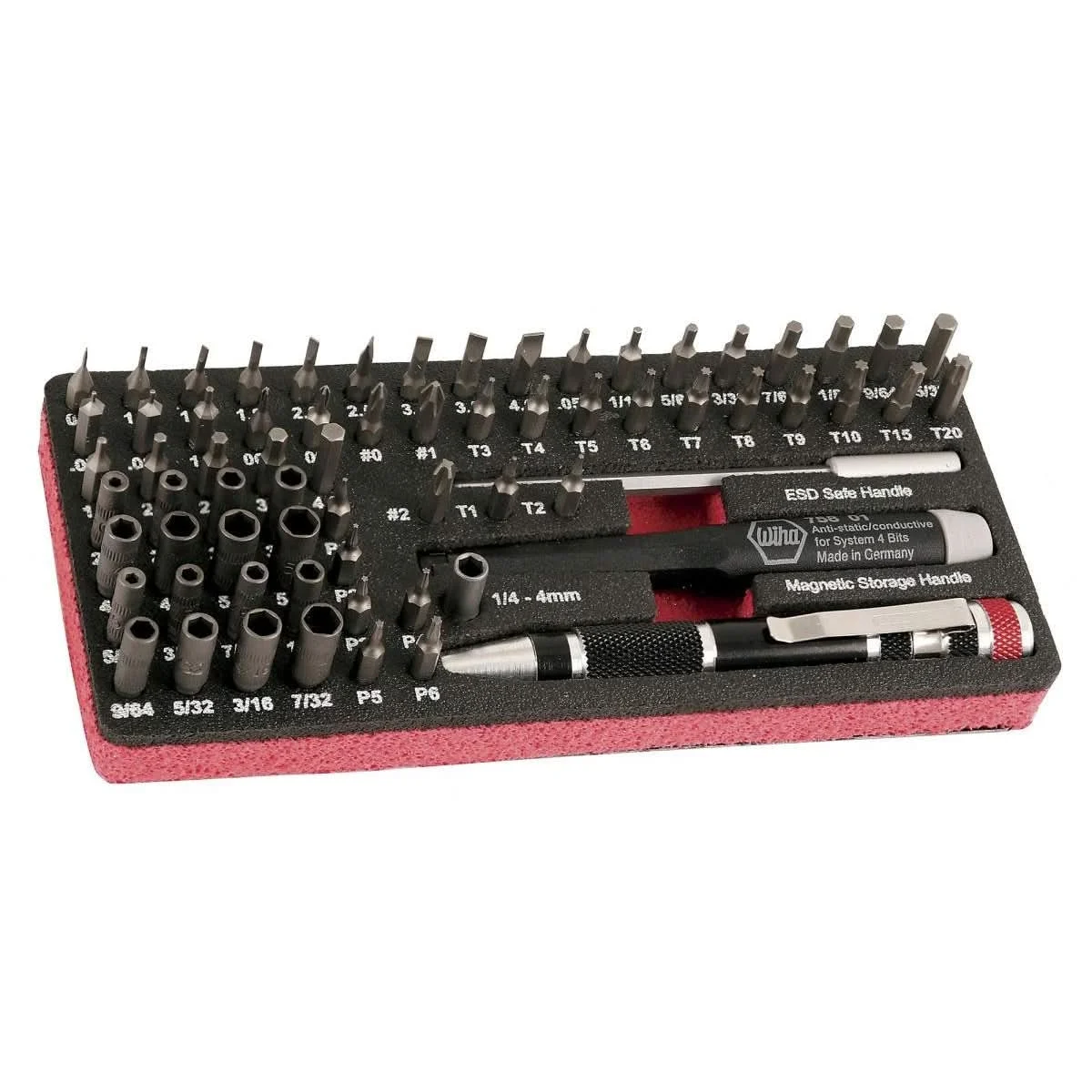 Wiha 75968 Master Tech ESD Micro Bit Set - 68-Piece Work Station Set