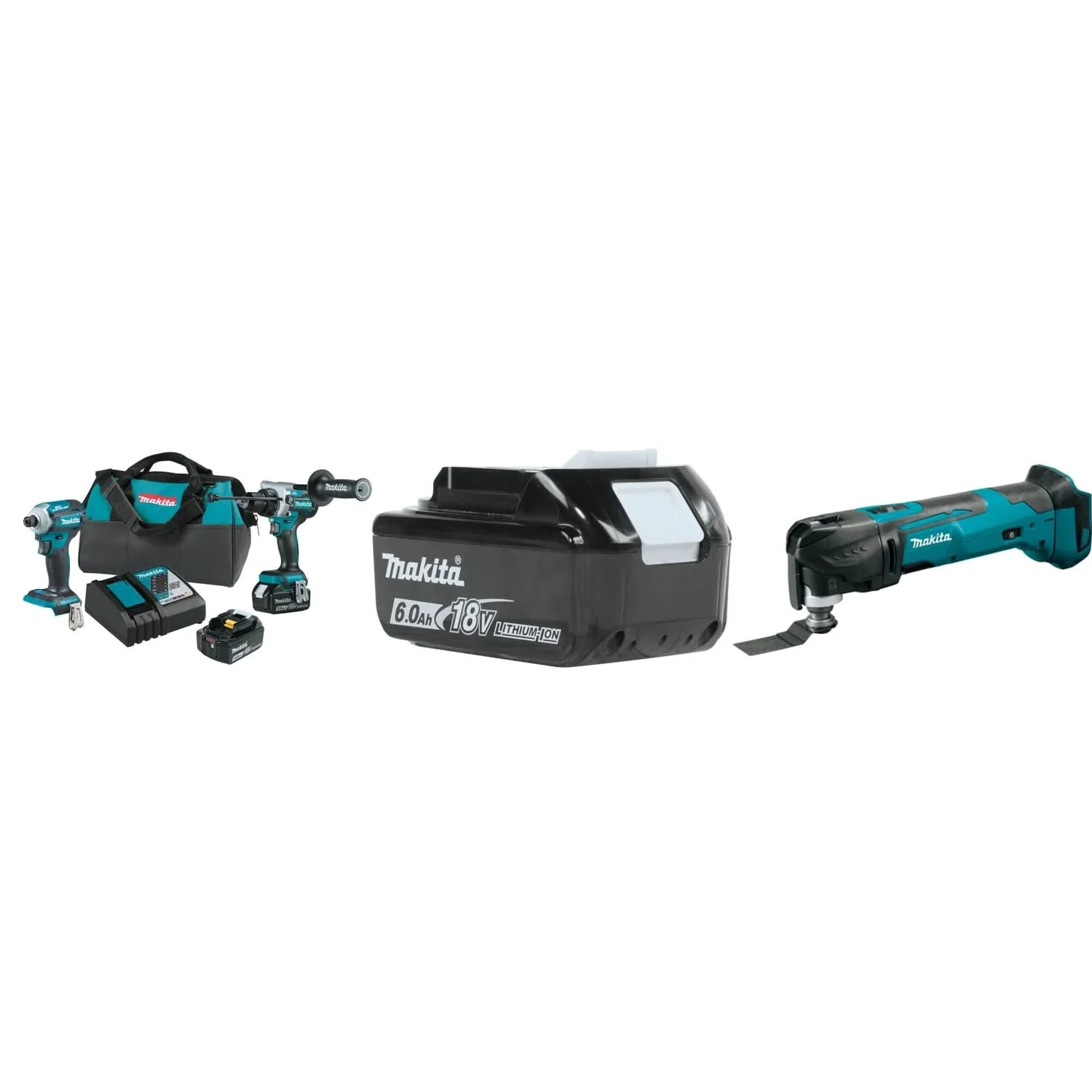 Makita 18V LXT Brushless Impact Driver, Hammer Drill Cordless Multi-Tool Kit with Battery