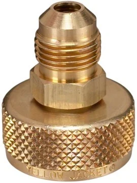 Yellow Jacket 19105 Drum Adaptor, 3/4" NPS Cylinder Adapter with 1/4" Male flare