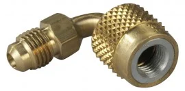 Yellow Jacket 19202 4826 Quick Coupler, 1/4" Female 90° x 3/8" Male flare