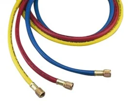 Yellow Jacket 20472 BSA-72 72" Yellow Charging Hose, 1/4" straight x 1/4" 45°, PLUS II™ “B”