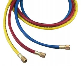Yellow Jacket 20575 BSA-900 75′ Yellow Charging Hose, 1/4" straight x 1/4" 45°, PLUS II™ “B”