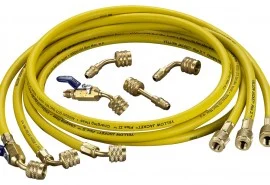 Yellow Jacket 25112 HAVBV-144 12' Yellow Hose with FlexFlow valve, PLUS II™ 1/4"