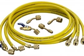 Yellow Jacket 25158 HAVBV-696 58' Yellow Hose with FlexFlow valve, PLUS II™ 1/4"