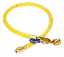 Yellow Jacket 29096 Plus II™ Hose with 1/4" compact ball valve fittings, 96", yellow