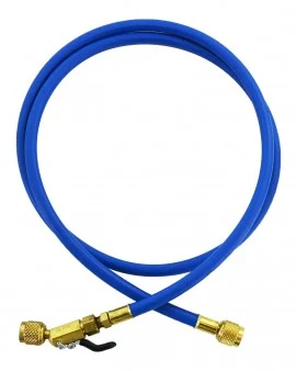 Yellow Jacket 29296 Plus II™ Hose with 1/4" compact ball valve fittings, 96", blue