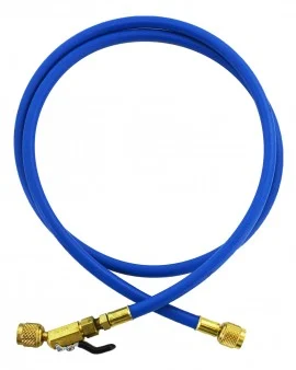 Yellow Jacket 29350 Plus II™ Hose with 1/4" compact ball valve fittings, 50', blue