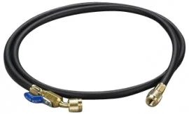 Yellow Jacket 29596 Plus II™ Hose with 1/4" compact ball valve fittings, 72", black