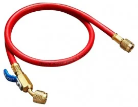 Yellow Jacket 29648 Plus II™ Hose with 1/4" compact ball valve fittings, 48", red