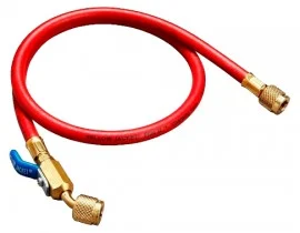 Yellow Jacket 29660 Plus II™ Hose with 1/4" compact ball valve fittings, 60", red