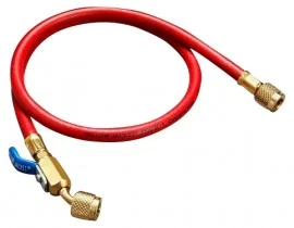 Yellow Jacket 29672 Plus II™ Hose with 1/4" compact ball valve fittings, 72", red