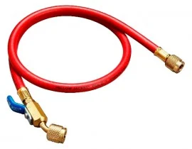 Yellow Jacket 29710 Plus II™ Hose with 1/4" compact ball valve fittings, 10', red