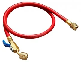 Yellow Jacket 29775 Plus II™ Hose with 1/4" compact ball valve fittings, 75', red