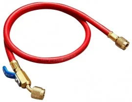 Yellow Jacket 29799 Plus II™ Hose with 1/4" compact ball valve fittings, 100', red