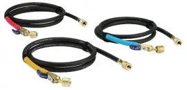Yellow Jacket 29806 Plus II™ Hose with 1/4" compact ball valve fittings, 72", black, 3-pack