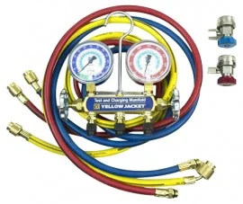 Yellow Jacket 41345 R-134A Series 41 Manifold Gauge Set with Couplers
