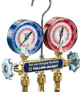 Yellow Jacket 42035 Series 41 A2L Manifold 3-1/8" Gauges, R-32/454B/410A, PSI, °F