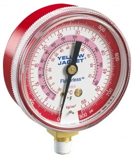 Yellow Jacket 49036 Manifold Gauge, 2-1/2", blue compound, 30"-0-300*** kg/cm2/psi, R-410A/32, °F and °C