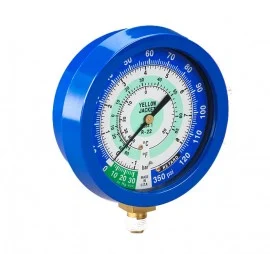 Yellow Jacket 49518 Gauge, 3-1/2" L/F, blue compound, 30"-0-120 psi, R134a/404A/407C (°F)