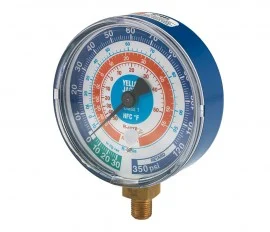Yellow Jacket 49604 Gauge, 3-1/8", blue compound, bar/psi, R448A/449A/452A gauge (°F)